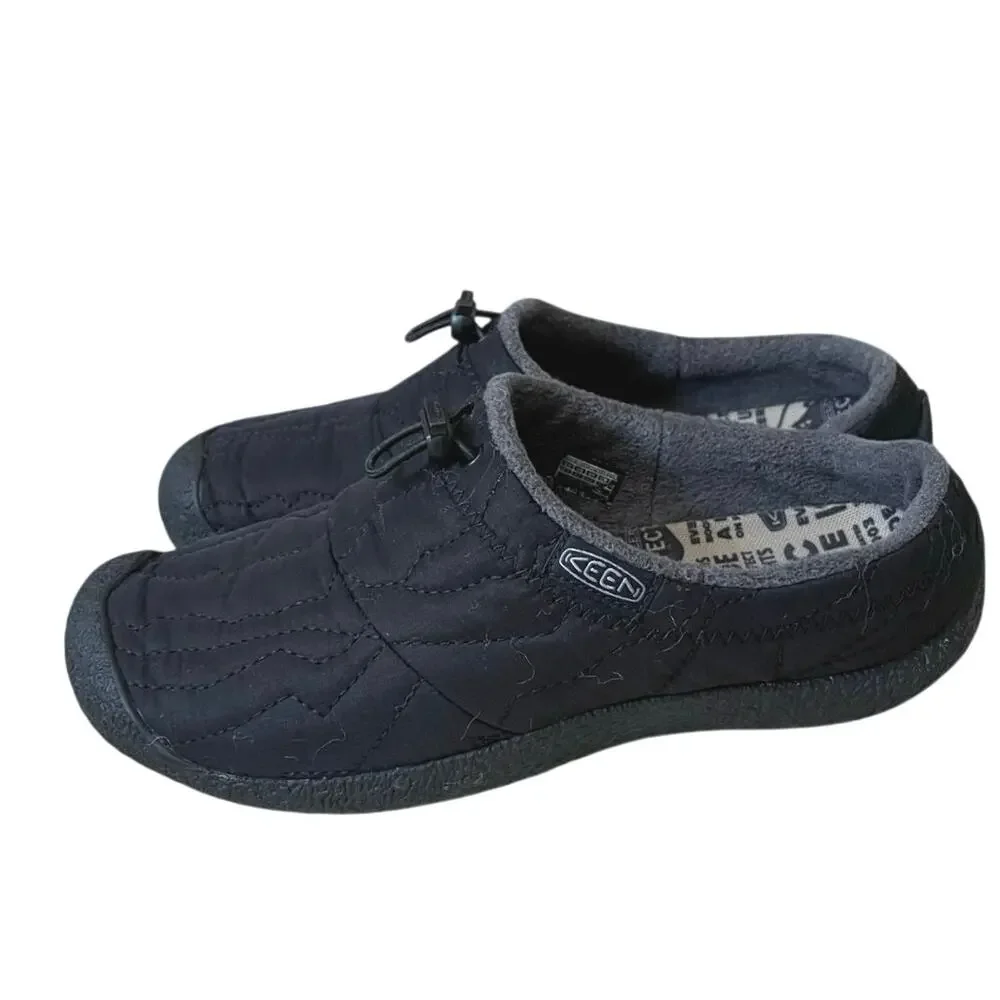 Keen Men's 9.5 Howser III Slip On Slide Black Quilted Nylon Clog Comfort Shoe